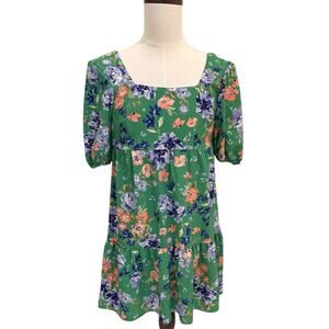 BCBG Paris Green Floral Dress